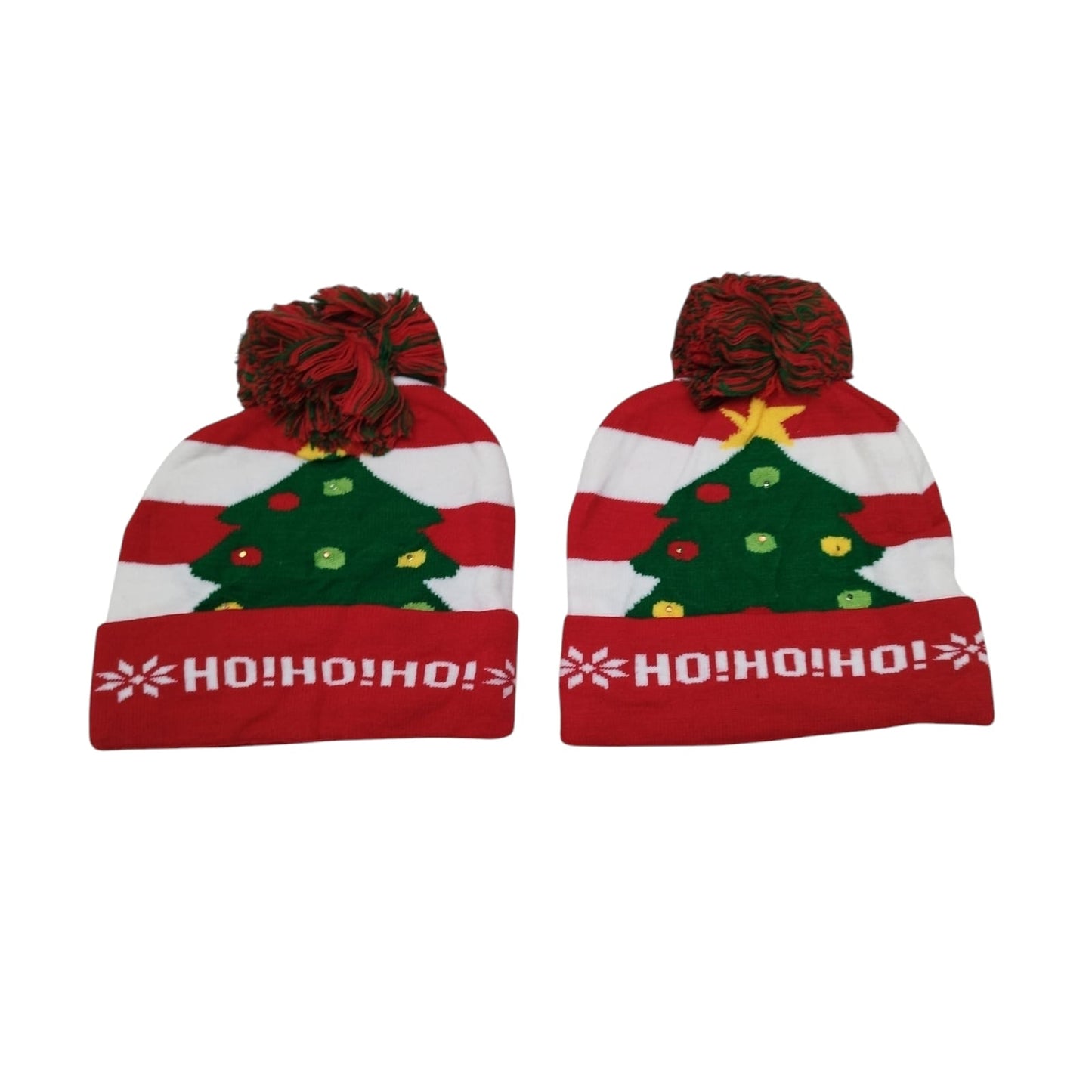 Combo 2 Gorros Navideños con Luces LED - Árbol de Navidad