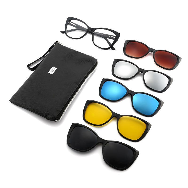 Lentes Gafas 5 En 1 Ref 2328 Magnéticas Mujer