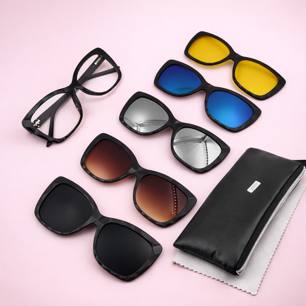 Lentes Gafas 5 En 1 Ref 2355 Magnéticas Mujer
